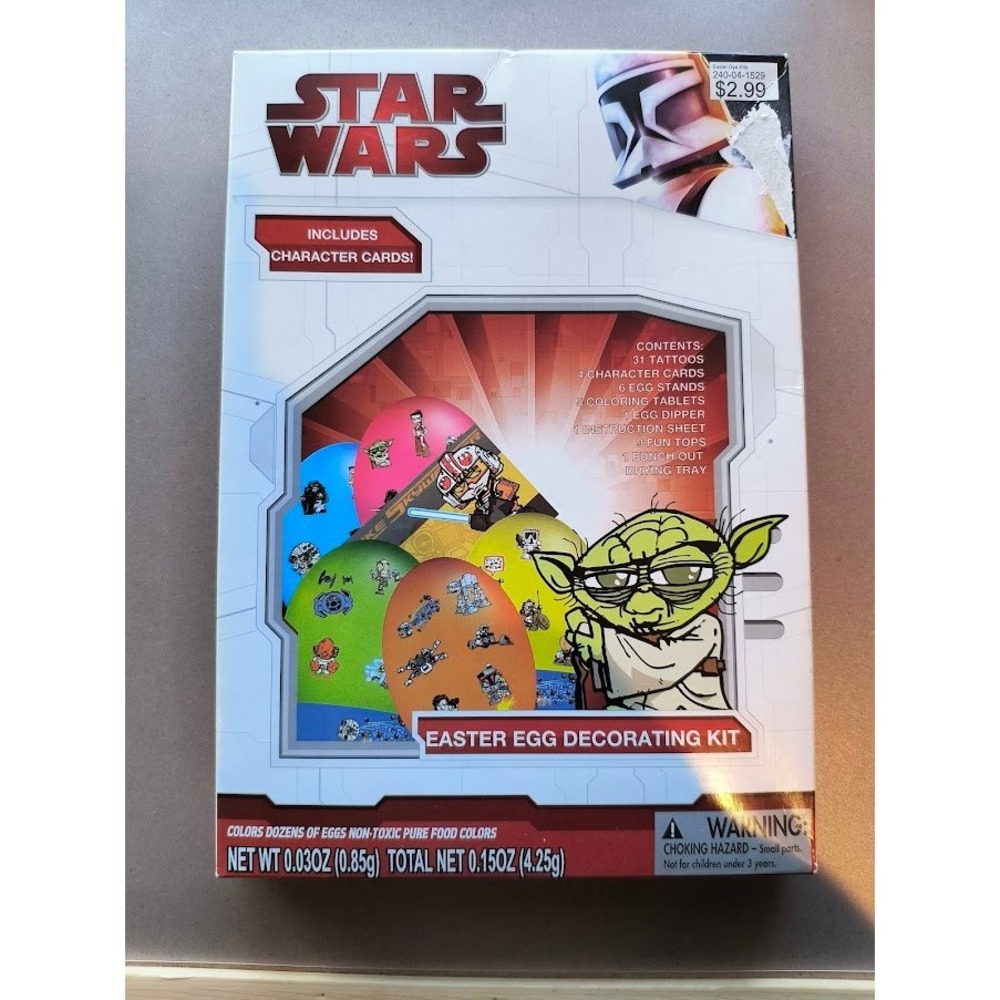 Star Wars Easter Egg‎ Decorating Kit 2010 Tattoos Character Cards Sealed Box